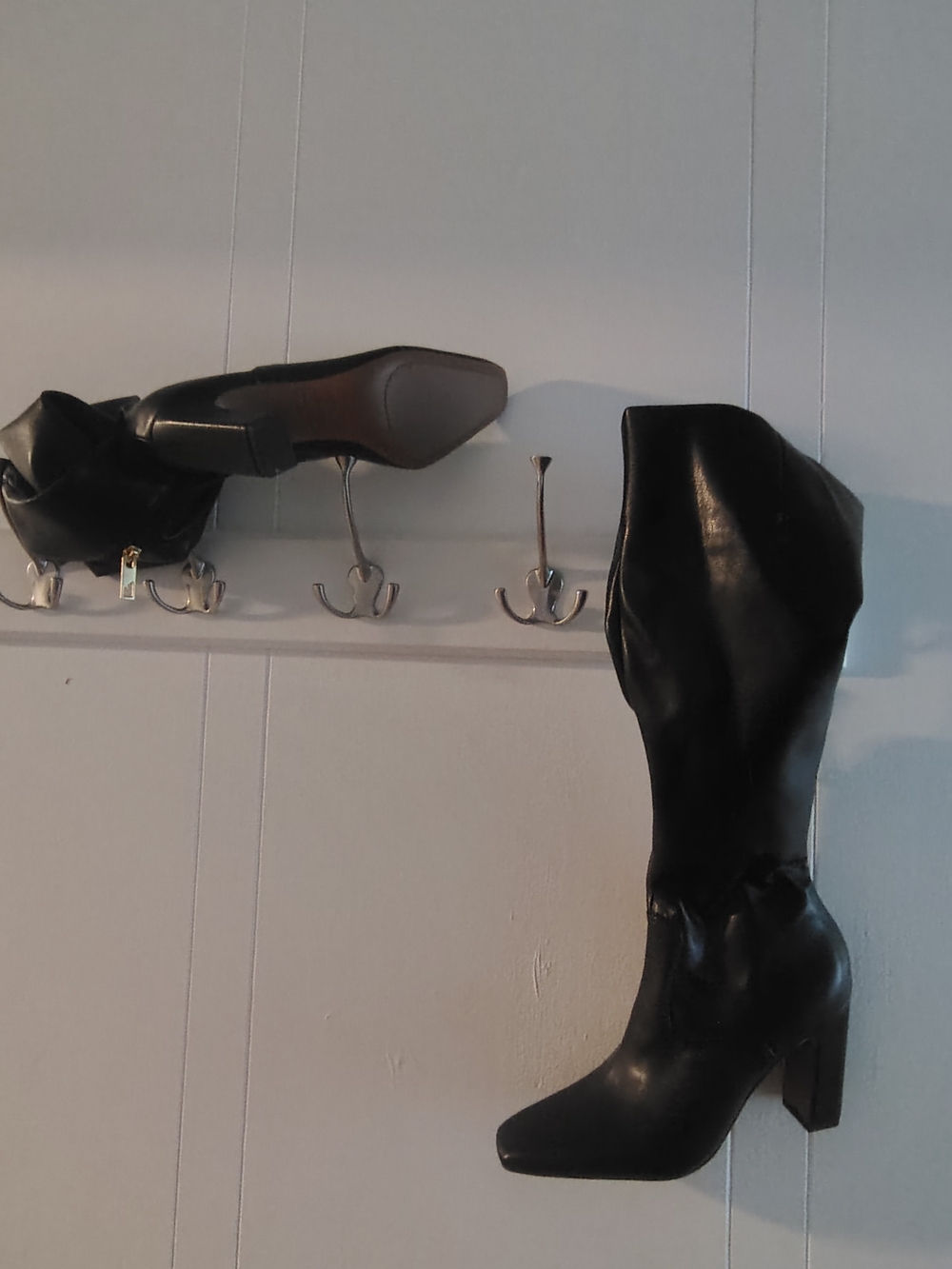 Franco Sarto Black Mid-Calf Block Heel Boots